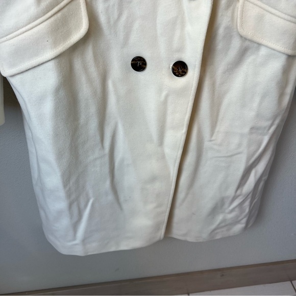 NWOT J. Crew Double-Breasted Topcoat Coat Italian Wool-Cashmere Blend Ivory 16 - Picture 6 of 13